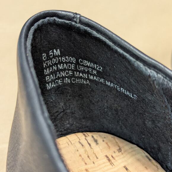 Korks Penelope Ballet Flats Black Vegan Leather Square Toe Kork-Ease Womens 8.5 - Picture 6 of 6